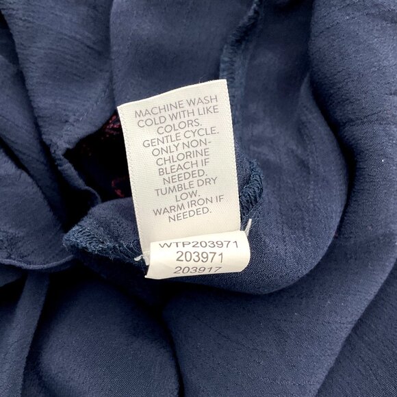 J.Jill Long Sleeve Navy Embroidered Floral Scoop Neck Pullover Top Large - Picture 6 of 8